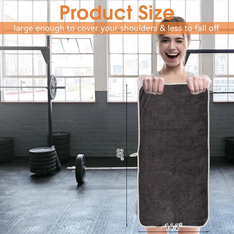 Hoiny 3 Pack Microfiber Gym Towels (14.2" x 30"), Super Soft, Quick Drying, Absorbent Towel for Fitness, Yoga, Swimming, Sports, Workout, Skin-Friendly for Women Men (Grey/Blue/Purple) - Image 2